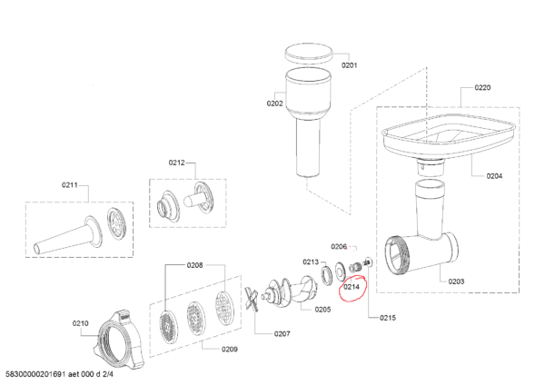 Bosch/SIEMENS meat grinder snake ring Parts of the meat grinder