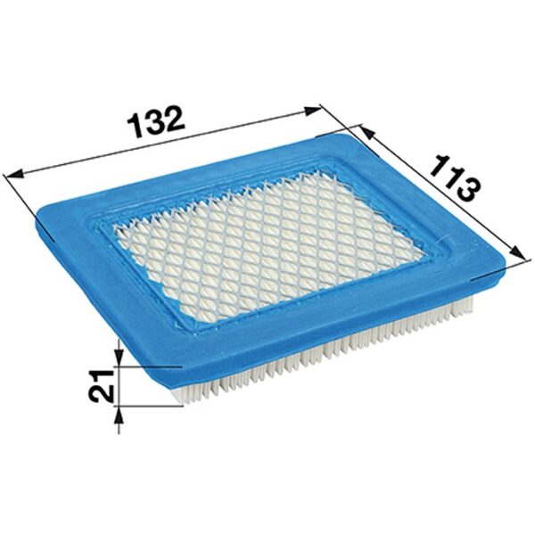 Air filter Briggs & Stratton 491588S, 494245, 399959, 4101, 113x132x21mm AL-KO, BOSCH ROTAK, GARDENA Spare parts for trimmers, trimmers, saws, water pumps and hydrophores