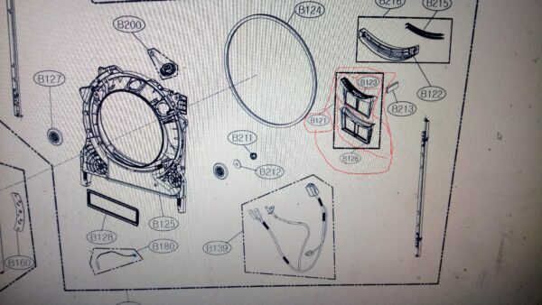 Dryers LG puk fitras in the kit,orig. Dryer engines, handles,door hinges,filters various other parts