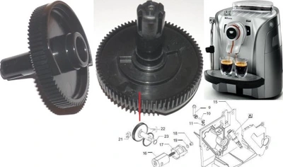 Kavos aparato PHILIPS, SAECO dantratis.11007137 BLACK GEAR Z=77 V2 FOR RATIOMOTOR P124 Valves, presses, connectors, pressure sensors, couplings and other parts of coffee machines