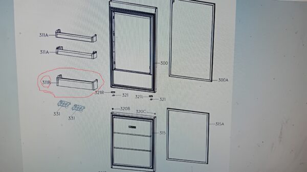 Refrigerator ELECTROLUX / AEG,VESTEL bottom door shelf.485×124мм Holders for household refrigerators, drawers, shelves and other plastic details