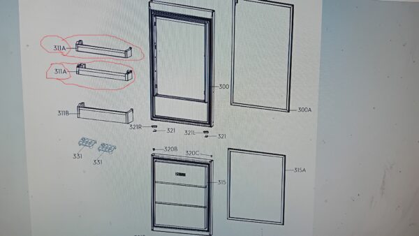 Electrolux refrigerator / AEG,VESTEL top,middle door shelf,1pcs Holders for household refrigerators, drawers, shelves and other plastic details