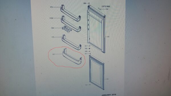 Bottom door rack of the refrigerator SHARP,VESTEL Holders for household refrigerators, drawers, shelves and other plastic details