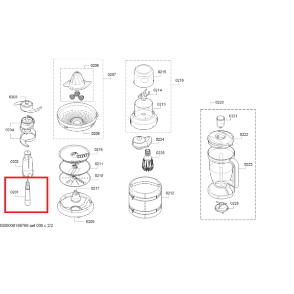 Axis of the food processor BOSCH, SIEMENS Parts of blenders, mixers, food processors, slicers, breadcrumbs and other apparatus