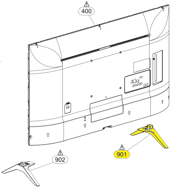 TV LG foot,1pcs,white,left side Parts of TVs, gate air controls, etc.