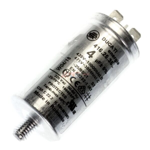 Dishwasher capacitor BEKO,WHIRLPOOL.4,0UF-475V FASTON 6,3MM RUN CAPACITOR Capacitors