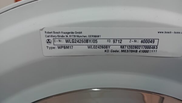 Washing machine BOSCH. WLG24260BY05<type-wpbm17></type-wpbm17> Washing machines, dishwashers and dryers