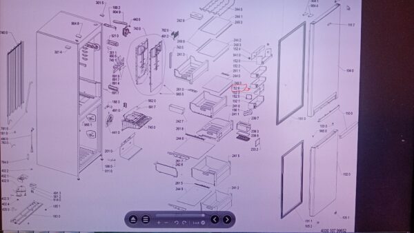 Middle door shelf of the refrigerator WHIRLPOOL/INDESIT,orig. Holders for household refrigerators, drawers, shelves and other plastic details