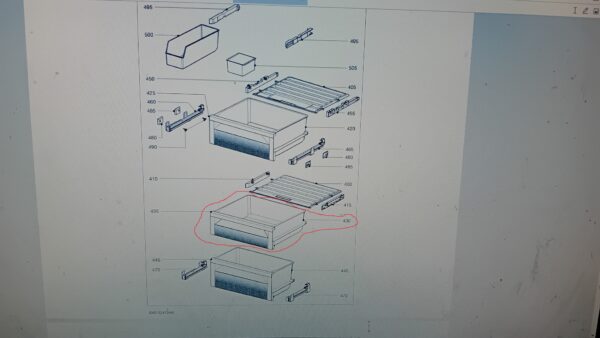 The middle drawer of the refrigerator LIEBHERR,orig. Holders for household refrigerators, drawers, shelves and other plastic details