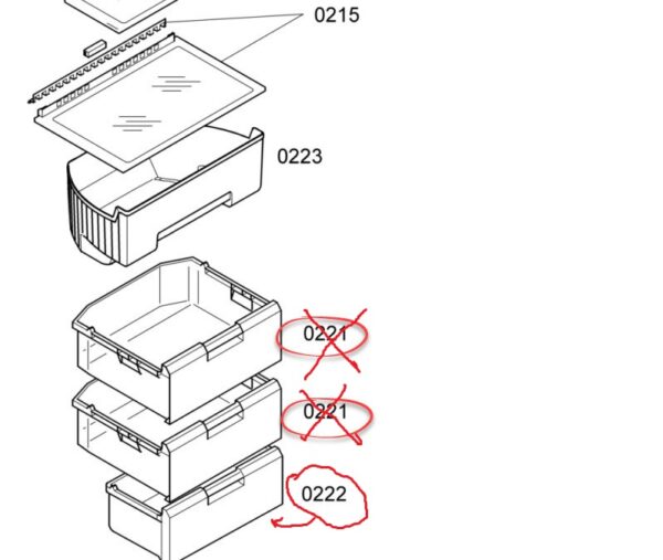 Bosch/SIEMENS bottom freezer drawer Holders for household refrigerators, drawers, shelves and other plastic details