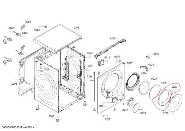 Bosch/SIEMENS washing machine frame Charging door frames and glass for washing machines