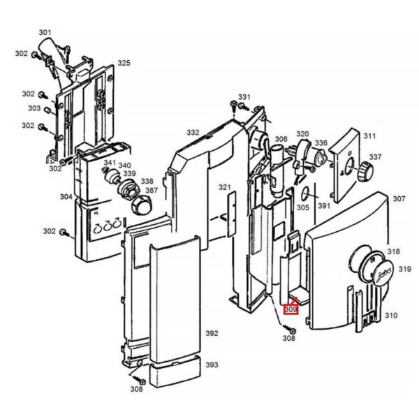 The funnel of the coffee machine JURA. COFFEE SPOUT FOR JURA C5, C9 Valves, presses, connectors, pressure sensors, couplings and other parts of coffee machines