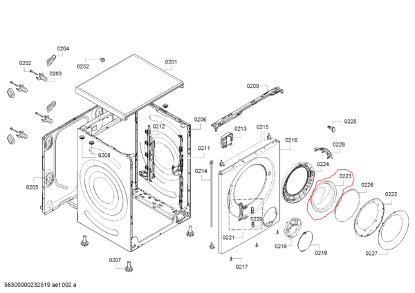 Bosch/SIEMENS washing machine glass Charging door frames and glass for washing machines