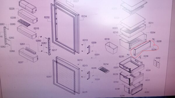 Šaldytuvo BOSCH / SIEMENS daržovių stalčiaus priekinė panelė Holders for household refrigerators, drawers, shelves and other plastic details