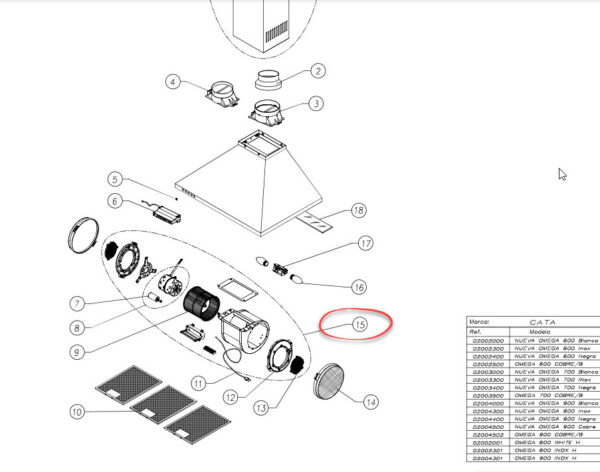 Hood CATA engine in the kit Hood filters engines and other parts