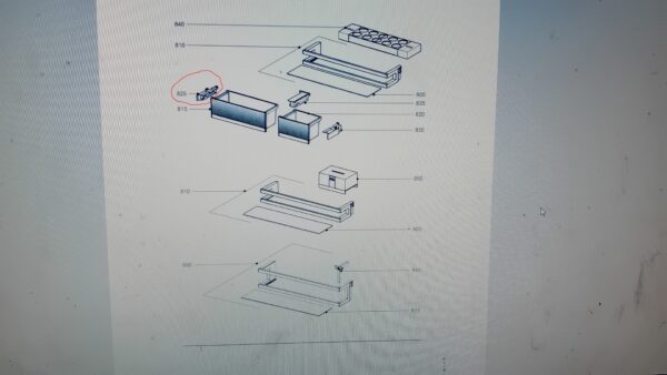 Šaldytuvo LIEBHERR laikiklis. HALTETEILE LINKS VARIOBOX Holders for household refrigerators, drawers, shelves and other plastic details