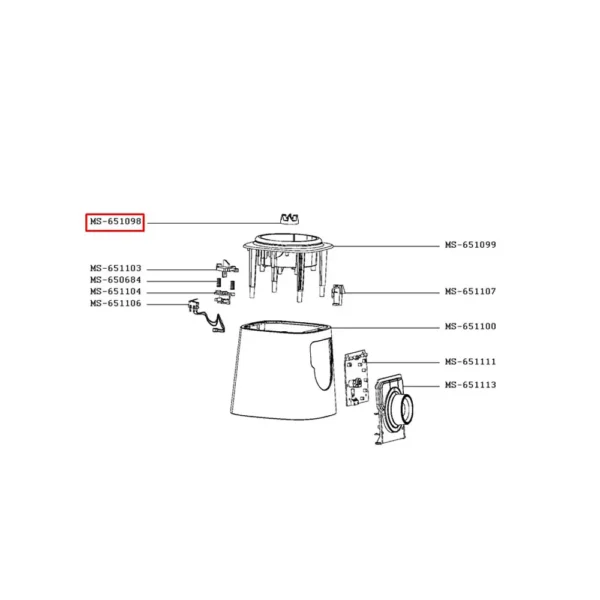 Blenderio TEFAL,MOULINEX,KRUPS jungtis. TRANSMISSION SHAFT/GREY Parts of blenders, mixers, food processors, slicers, breadcrumbs and other apparatus