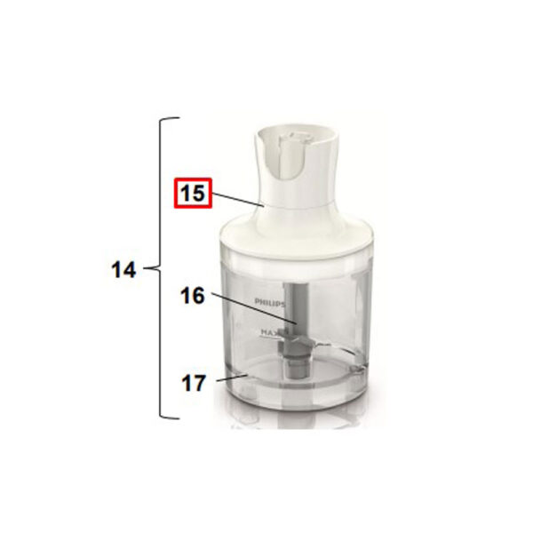 Blenderio PHILIPS reduktorius. COMPACT ZERKLEINERER ANSCHLUSSSTÜCK EINHEIT Parts of blenders, mixers, food processors, slicers, breadcrumbs and other apparatus