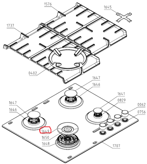 Dujinės viryklės HISENSE/GORENJE degiklio dangtelis Gas stove burners