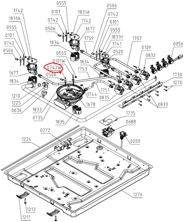 Dujinės viryklės HISENSE/GORENJE degiklis. BURNER SPARK PLUG SABAF WOK 510 Gas stove igniters and safety valves