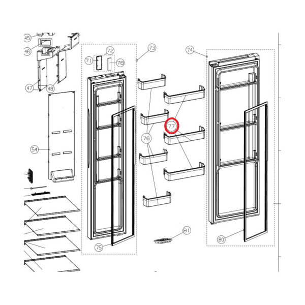 Šaldytuvo HISENSE/GORENJE durų lentynėlė Holders for household refrigerators, drawers, shelves and other plastic details