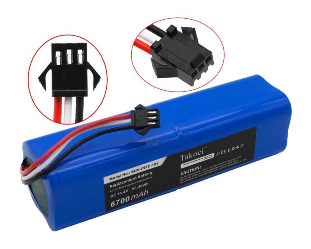 14,4V-6700MAH LI-ION ROBOT VACUUM CLEANER BATTERY ALTERNATIVE Vacuum cleaner motors batteries battery chargers