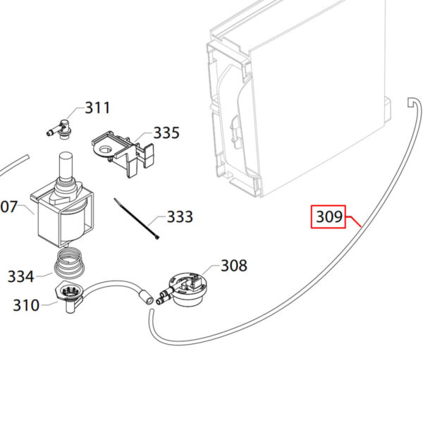 Kavos aparato PHILIPS/SAECO žarnelė.FLOW METER INLET HOSE Gaskets, hoses and tubes for coffee machines