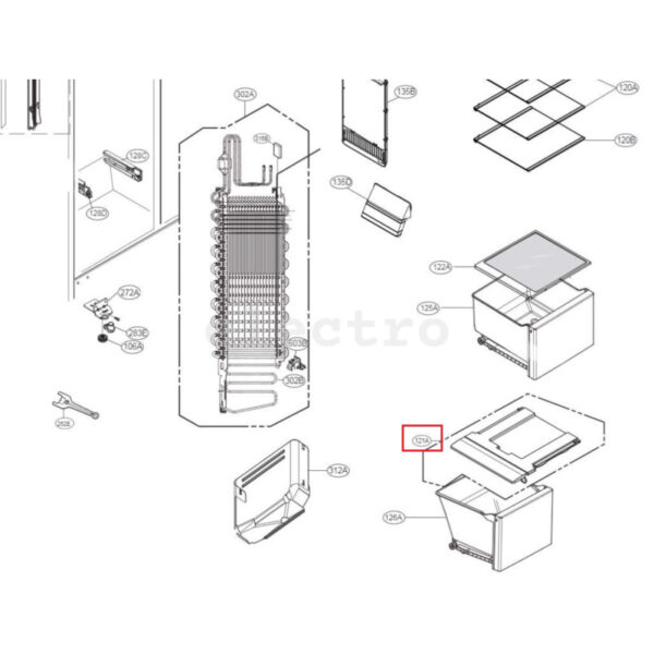 Šaldytuvo LG lentyna Holders for household refrigerators, drawers, shelves and other plastic details