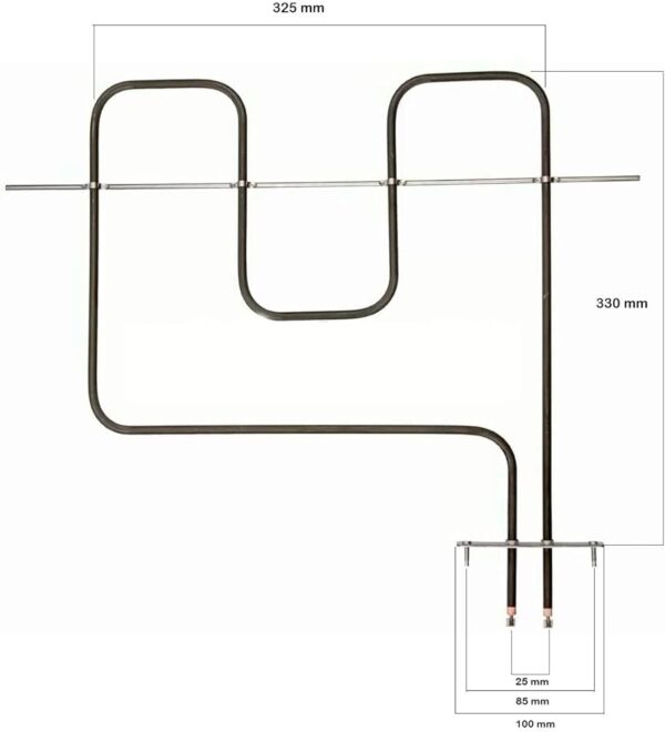 Kaitinimo elementas orkaitei TEKA tenas viršutinis Galia: 140W, Ilgis: 370mm, Plotis: 320mm, Ilgis Flanšas: 100mm, Plotis Flanšas: 22mm, Termostatas: Ne - Image 2