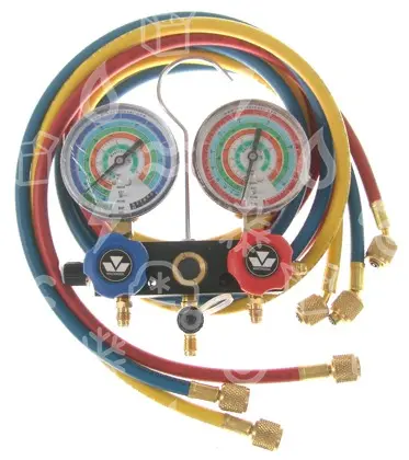Reduktorius su manometrais ir žarna MASTERCOOL (93772-MB), 3x180cm, skalė d=80mm, R134a, R404A, R407C, R22, R507A, Tools, chemical care materials Beard parts and other equipment
