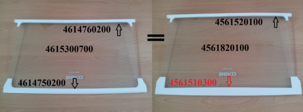 Šaldytuvo lentyna BEKO, ARCELIK kartu su laikikliais (496x294mm)orig. - Image 5