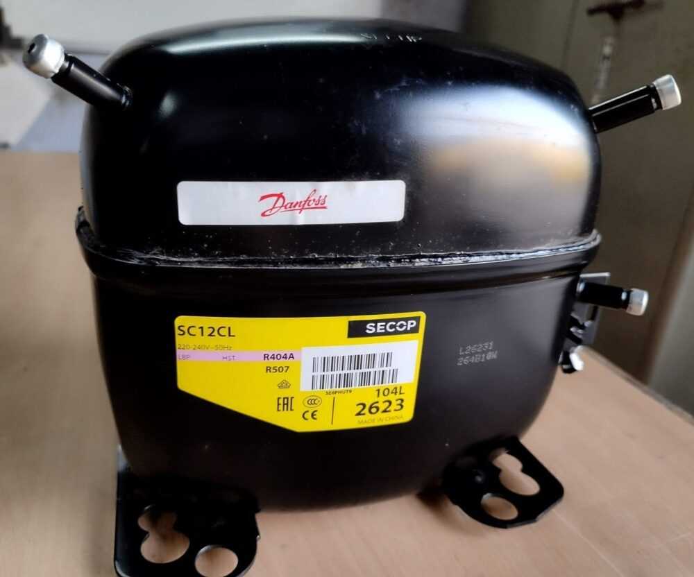 Danfoss SC12CL, LBP/MBP – R404A, R507, 220-140v/1/50Hz, LRA, (prie -23.3 laipsn. C 541 W) (-45 C iki -5 C), šaldiklinis Parts of kitchen air conditioner equipment and other equipment for industrial refrigerators