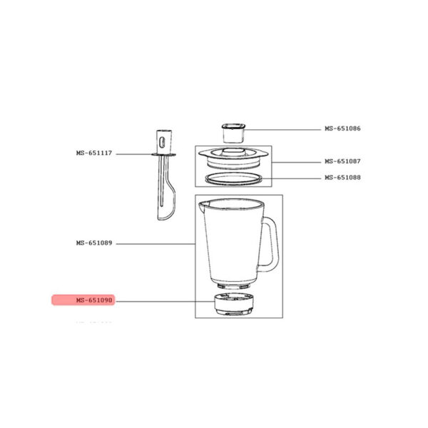 Blenderio TEFAL indo fiksavimo dangtelis. BLENDER BOWL SEAT GREY - Image 2