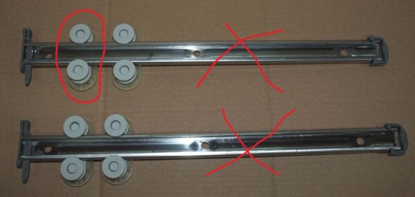 Indaplovės ratukai ELECTROLUX / AEG viršutinio krepšio bėgelio,orig.1vnt - Image 4