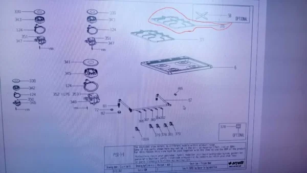 Dujinės viryklės ARCELIK / BEKO dešinės  pusės puodų grotelės - Image 3