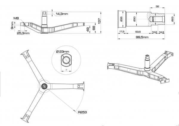 Skalbimo mašinos SAMSUNG kryžmė, ji yra pagal šias išmieras: 6205, 6206 guolių, ašis 99,5mm (10cm), 35x65,55x10/12 riebokšlio.Guoliai ir riebokšlis užsakomi atskirai - Image 2
