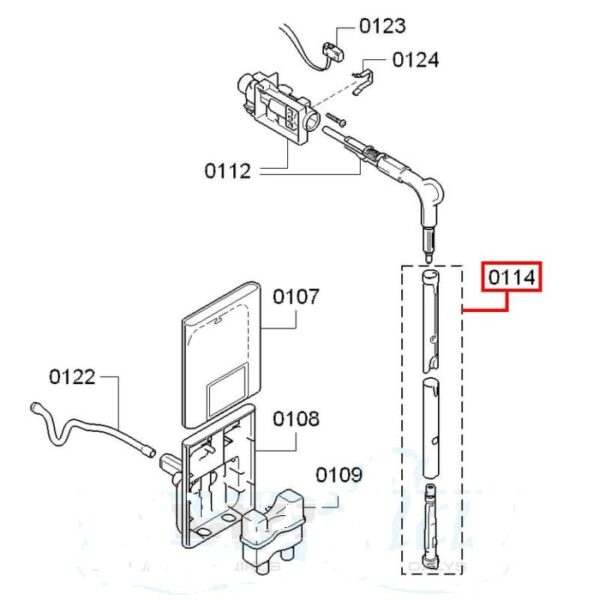 Kavos aparato BOSCH, SIEMENS pieno putų plakimo antgalis (vamzdelis), Ø14,5mm / Ø7mm, ilgis 119mm, - Image 3