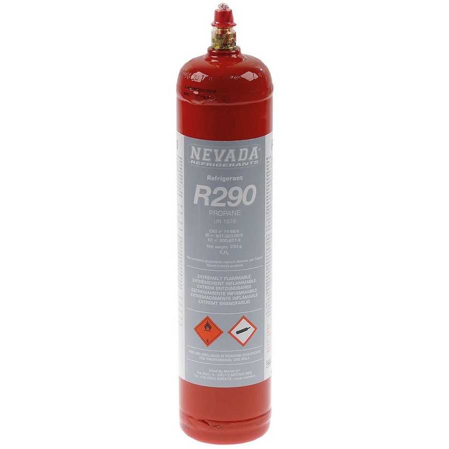 Šaldymo dujos NEVADA, R290, 370g, 990ml, 1/2” Automotive parts of refrigerated freezers for domestic industrial refrigeration equipment