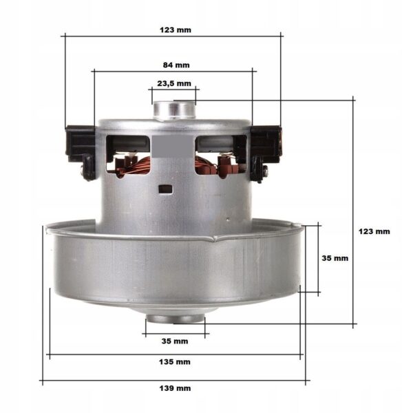 Dulkių siurblio variklis, 2050W, SAMSUNG, aukštis 123mm, Ø34xØ134mm.VCM-M10GUAA, D=134mm, H=123mm - Image 2
