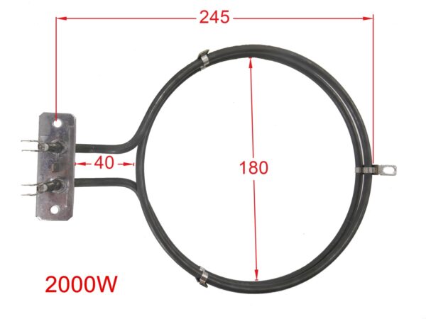 Orkaitės kaitinimo elementas AEG, ELECTROLUX, ZANUSSI 2000W, 230V,Ø190mm - Image 2