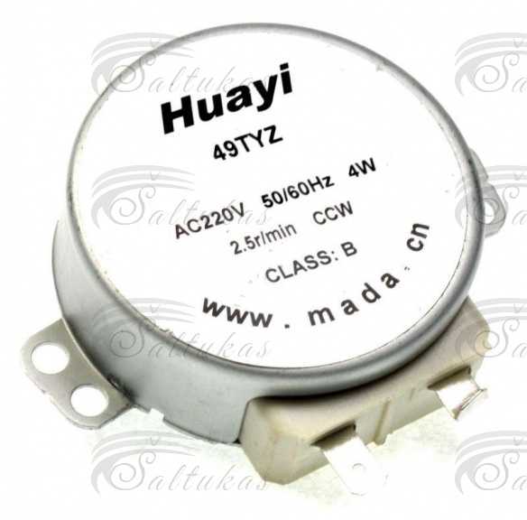 Mikro bangų krosnelės,indaplovės varikliukas ARCELIK, BEKO, 4W, 49TYZ, 249172200533, 2.5r/min. 6 WAY VALVE SYNCHRONOUS MOTOR Microwave oven motors