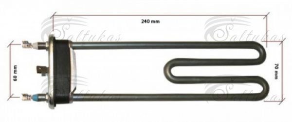 Skalbimo mašinos kaitinimo elementas CANDY 1950W, 230V, ilgis iki skardelės 240mm