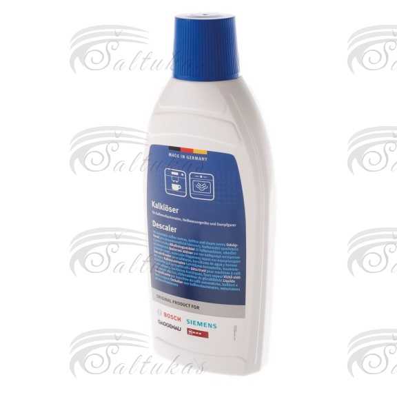 Kavos aparato BOSCH, SIEMENS, nukalkinimo skystis 500ml visiems kavos aparatams Coffee machine care products,lubricants and other parts