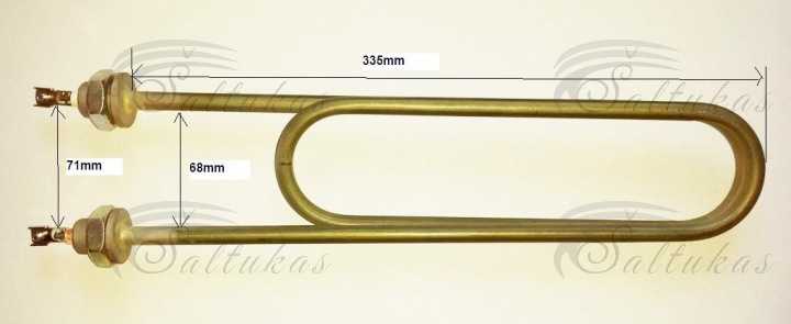 Kaitinimo elementas 5000W, 230V, sriegio išorinis diametras 20mm Heating elements for refrigerators for washing machines for industrial kitchen equipment, etc.