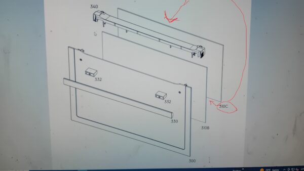 Ovens AEG, ELECTROLUX inner door glass (with silk-screen printing), 524x402x4mm,orig. - Image 3