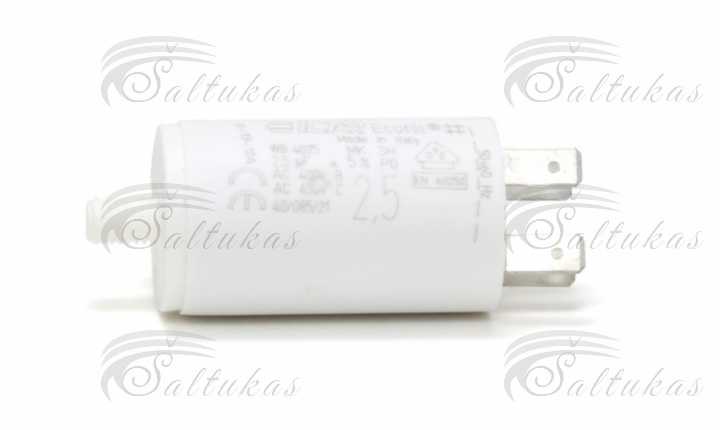 Kondensatorius 2,5µF (mikrofaradai), 4 kontaktai + varžtas Capacitors