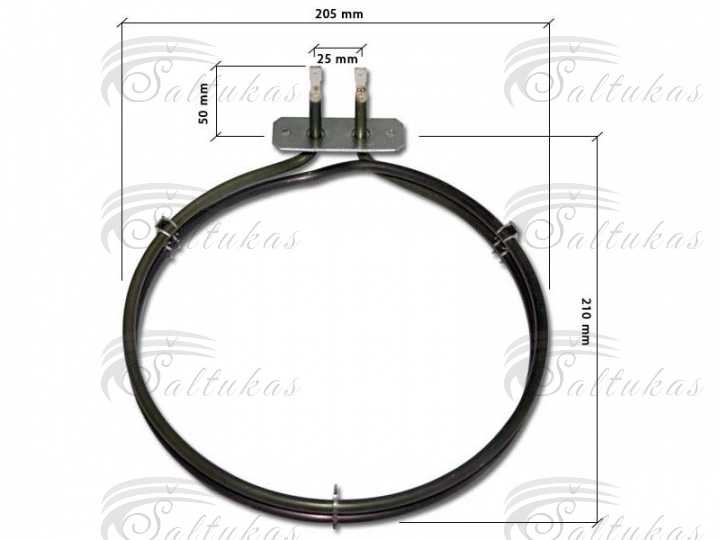 Kaitinimo elementas AEG, ELECTROLUX, ZANUSSI 2400W, išorinis diametras 204mm. vidinis diametras 192mm,orig. Heating elements for electric stove ovens, round