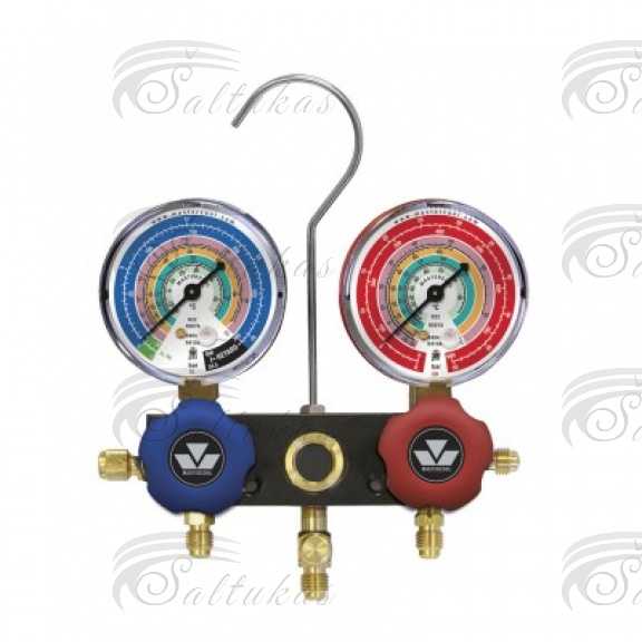 Reducer 63mm, R134a, R22, R12, R404A, with slangs 3x150cm Pressure gauges