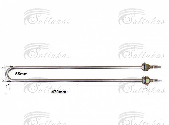 Kaitinimo elementas 2000W, 01.551, 01551, 470mm Heating elements for refrigerators for washing machines for industrial kitchen equipment, etc.
