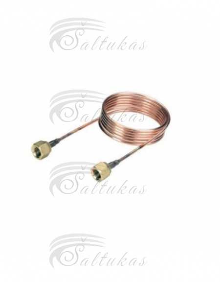 Pramoninių šaldytuvų kapiliarų sujungimas, sriegiai 1/4, L=1,0m x 2,5mm Refrigerator couplings, adapters, nuts and connectors